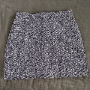 Elegant Black and White Tweed Skirt